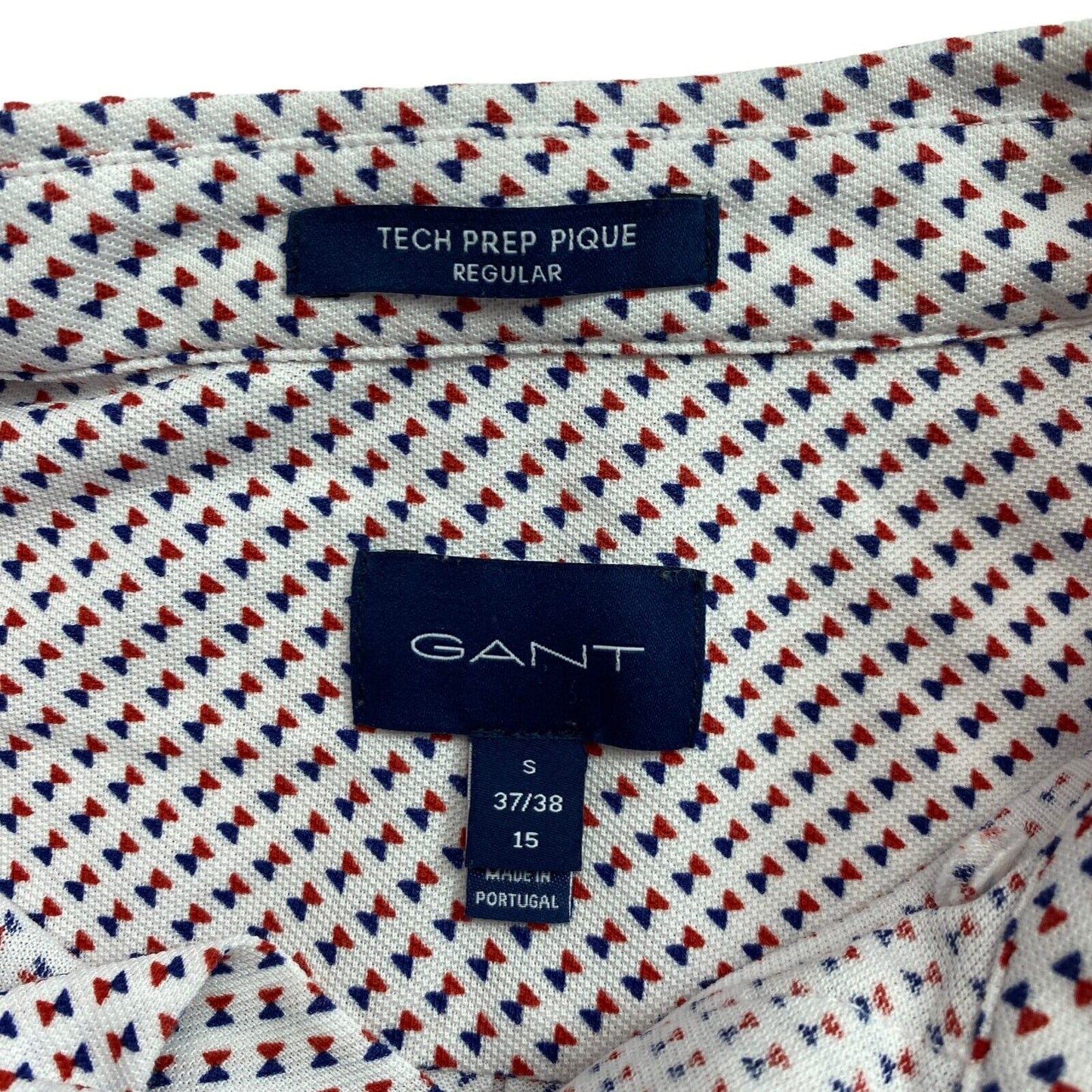 GANT White Tech Prep Pique Regular Fit Shirt Size S 37/38 15