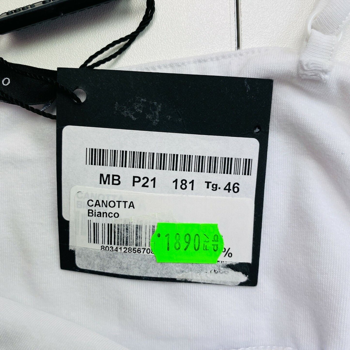 TOLLEGNO 1990 Weißes ausgestelltes Tanktop, Größe 46 EU 42 UK 14 US 12