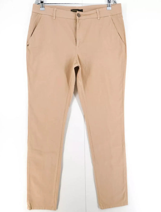 Supertrash Pearl 2 Women Light Brown Slim Fit Chino Pants Trousers Size 29