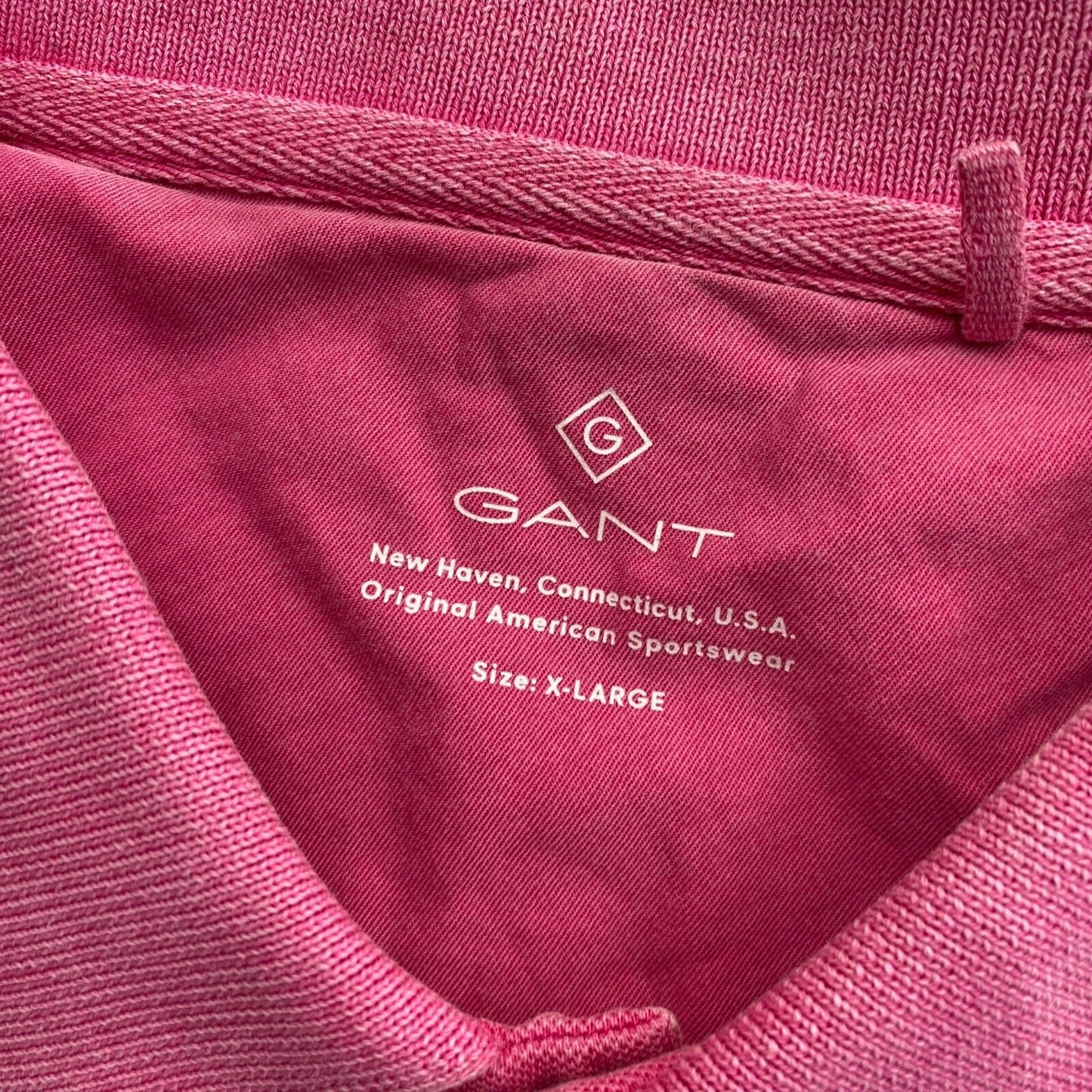 GANT Pink Sun Faded Pique Rugger Polo Shirt Size XL