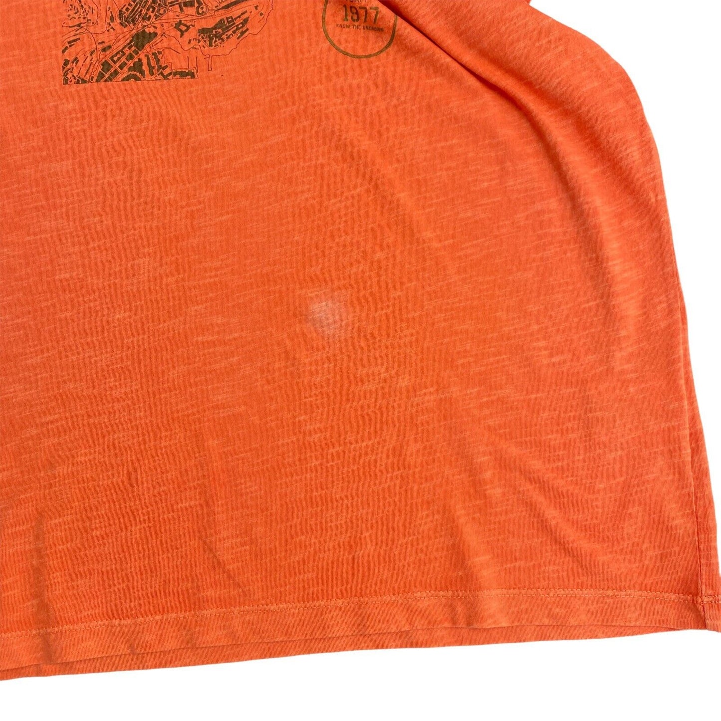 CAMEL ACTIVE T-Shirt mit Rundhalsausschnitt und Grafikdruck, Orange, Größe L