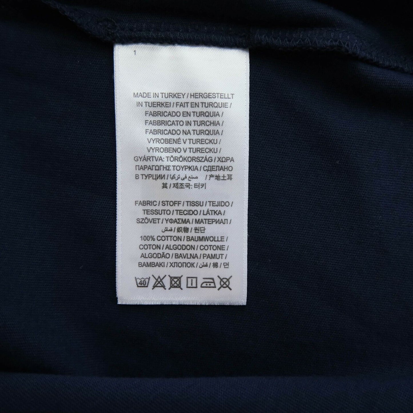 GANT T-shirt à col rond bleu marine avec grand logo taille S