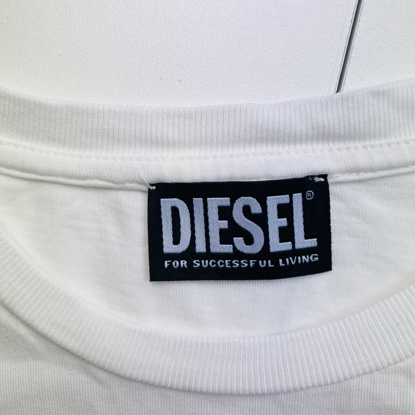 DIESEL Women White T-SLI-E2 Crew Neck SS T Shirt Size XS