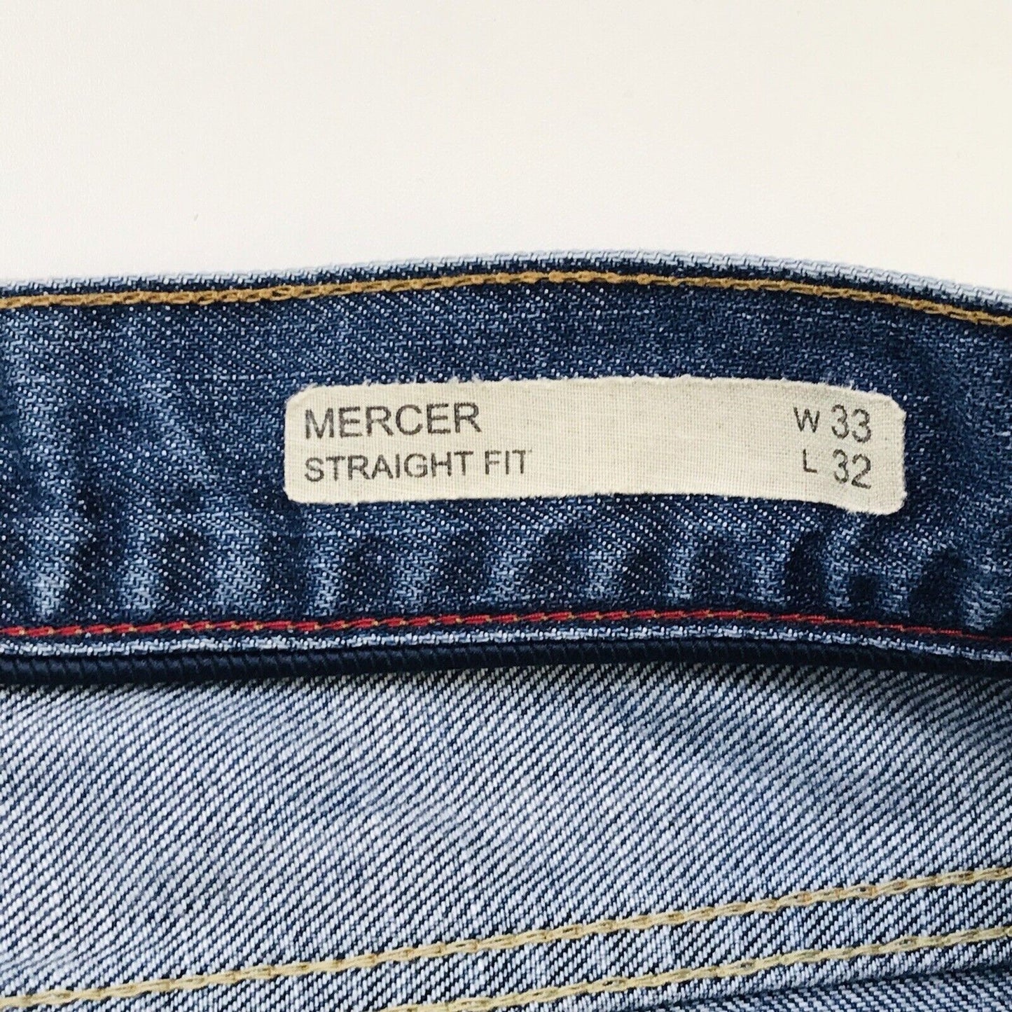 Tommy Hilfiger MERCER Blue Regular Straight Fit Jeans Size W33 L32