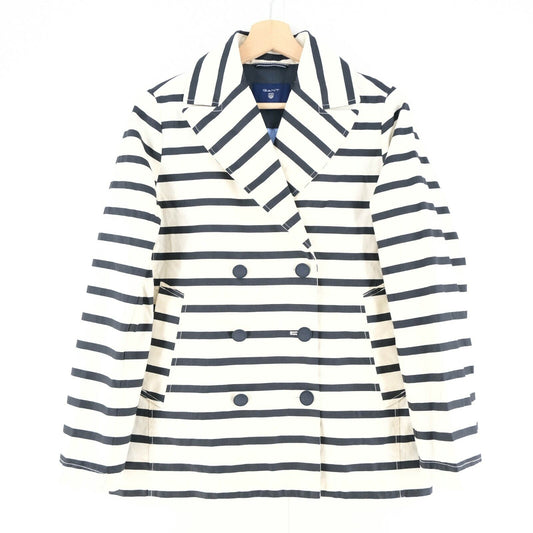 GANT Ladies White / Black Double Breasted Coat Jacket Size S