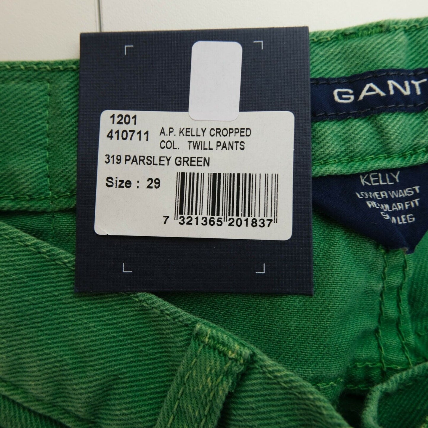 GANT Green Kelly Cropped Twill Pants Jeans Size W29 L26.5