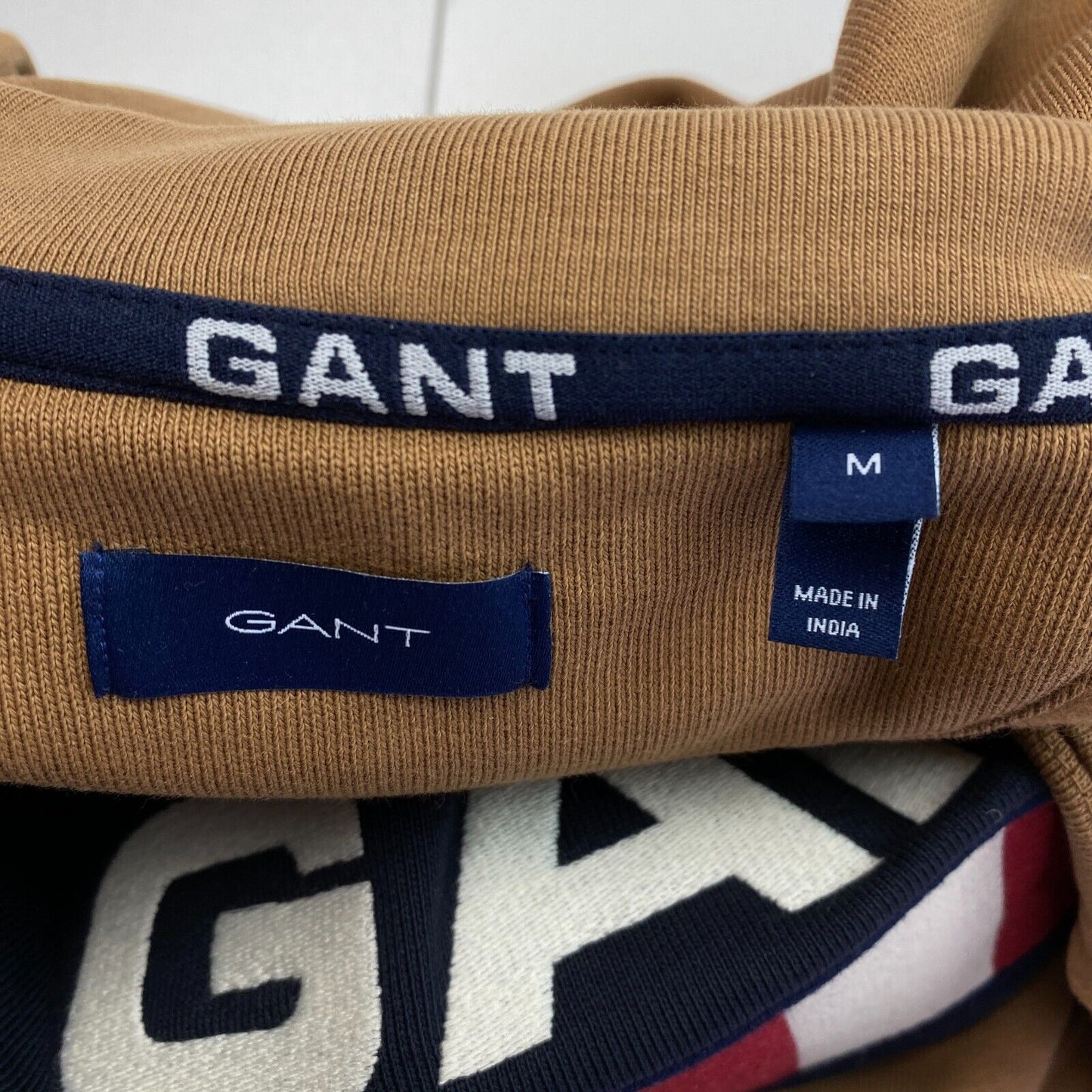 GANT Brown Retro Logo Crew Neck Pullover Sweater Jumper Size M