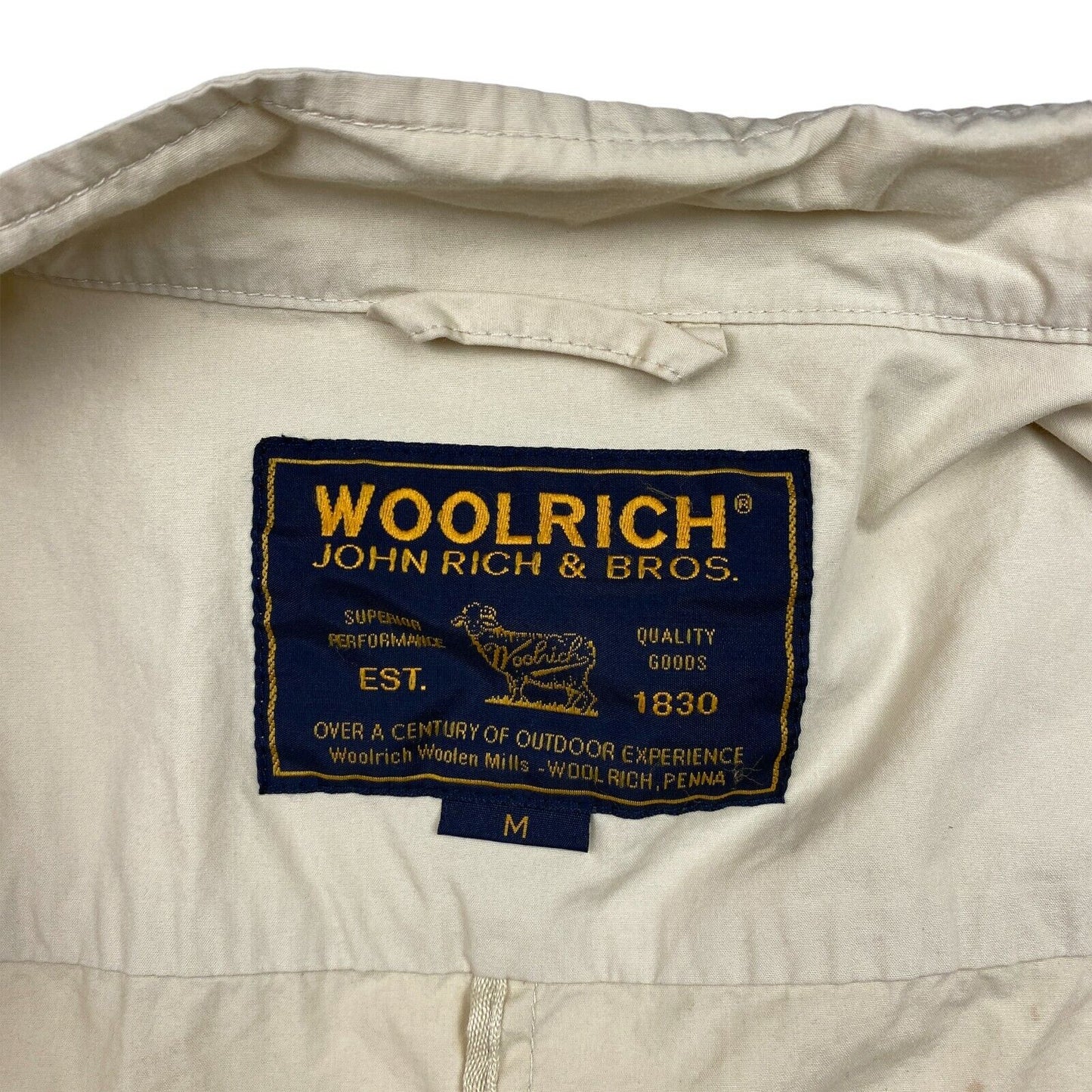 WOOLRICH Beige 100% Cotton Trench Coat Size M