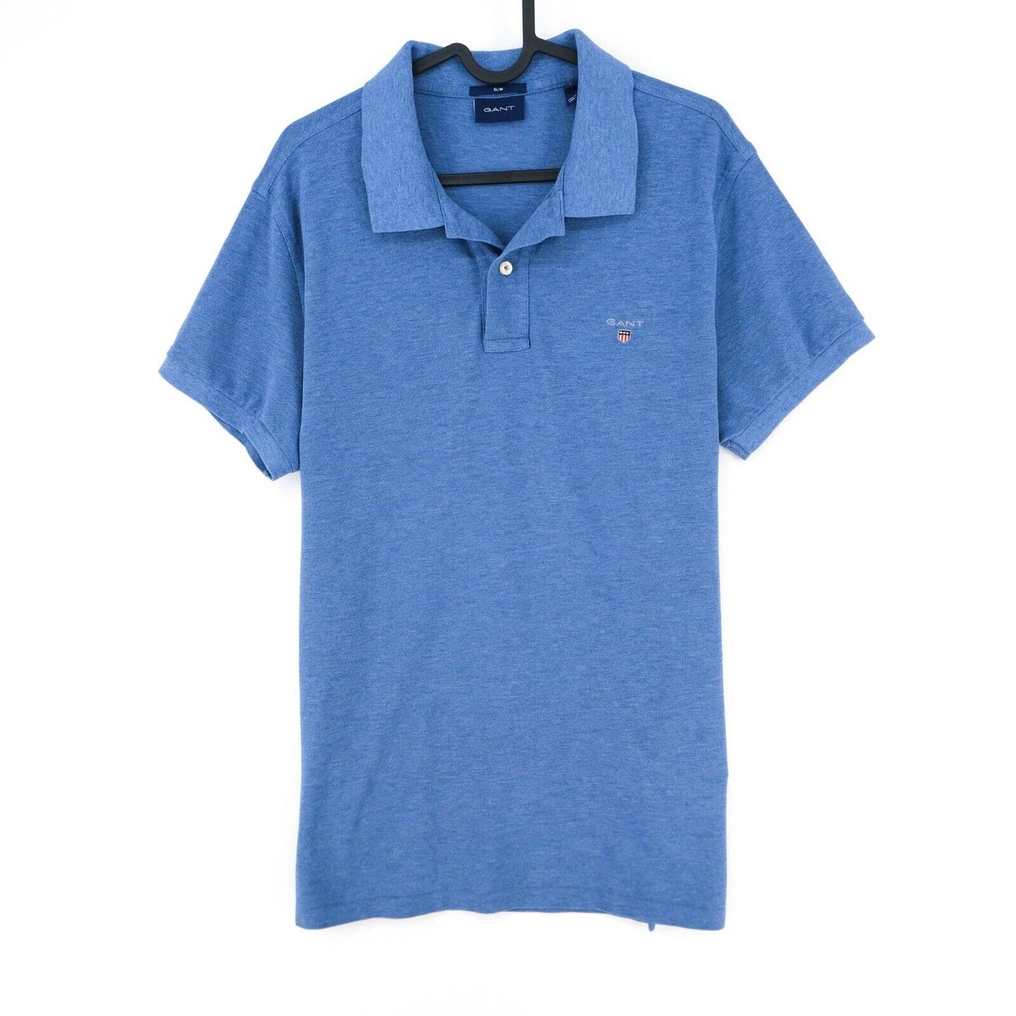 GANT Blue Logo Polo Neck Slim T Shirt Size L