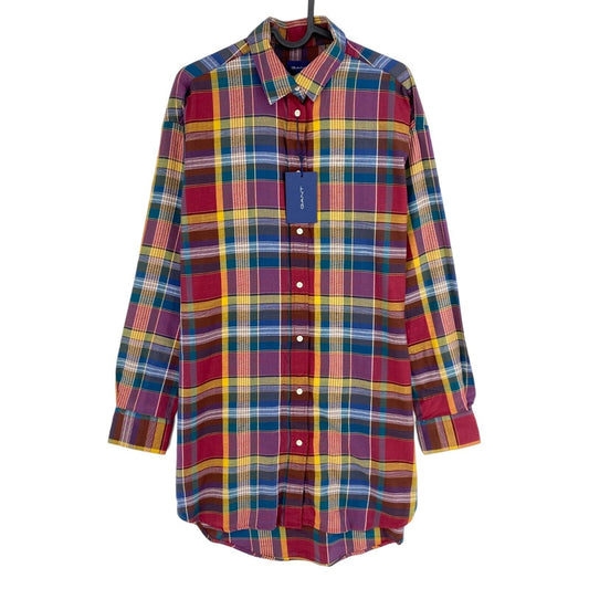 GANT Red Winter Twill Madras Plaid Long Shirt Size EU 38 UK 12 US 8