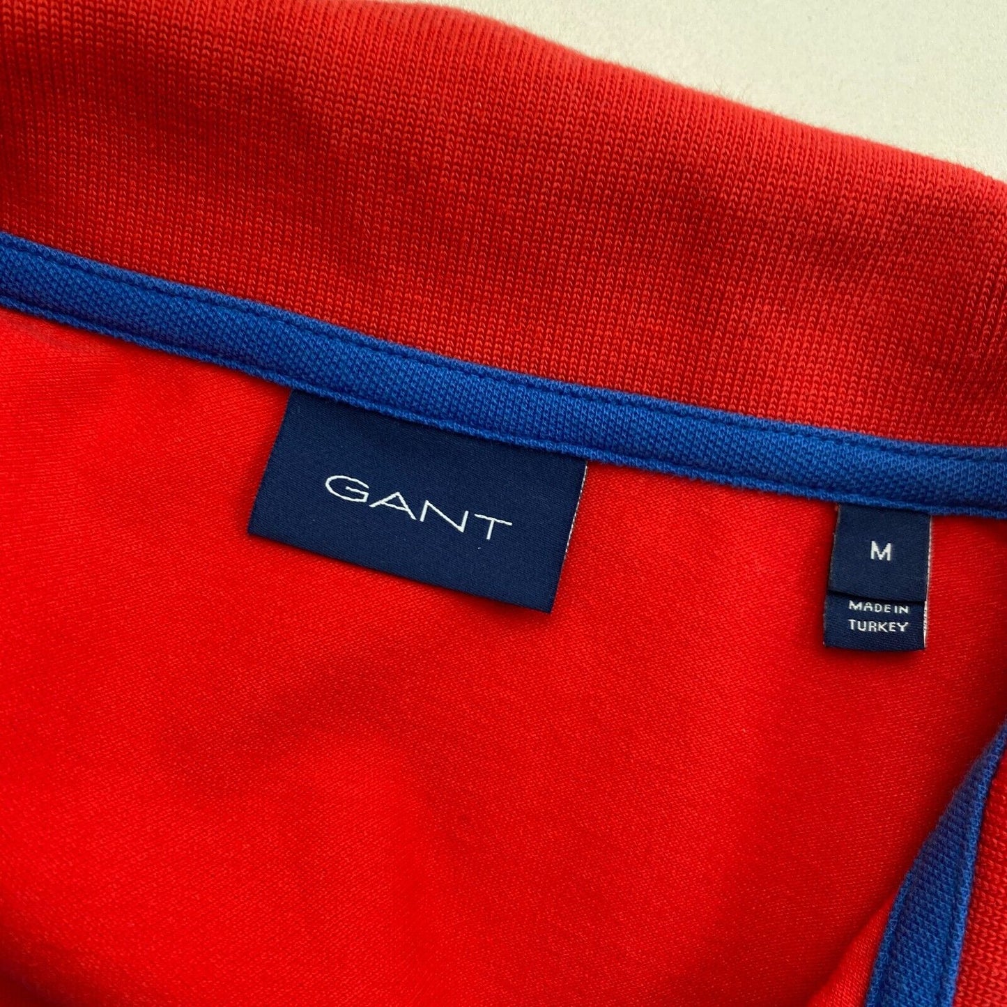 GANT, Rot, Kontrastkragen, Piqué Rugger Poloshirt, Größe M