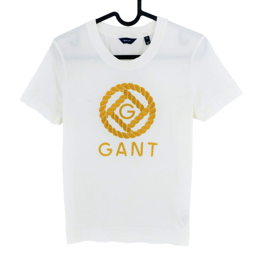 GANT White Rope Logo Crew Neck T Shirt Size XS