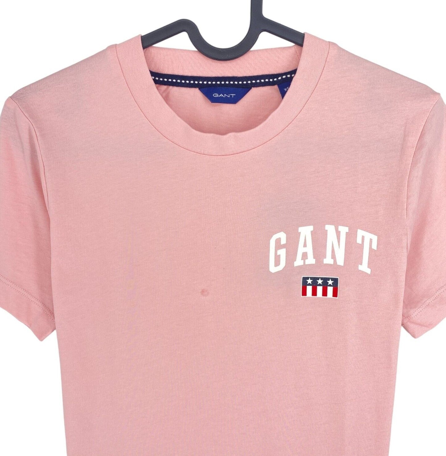 GANT Women Pink Tag Crew Neck T Shirt Size XS