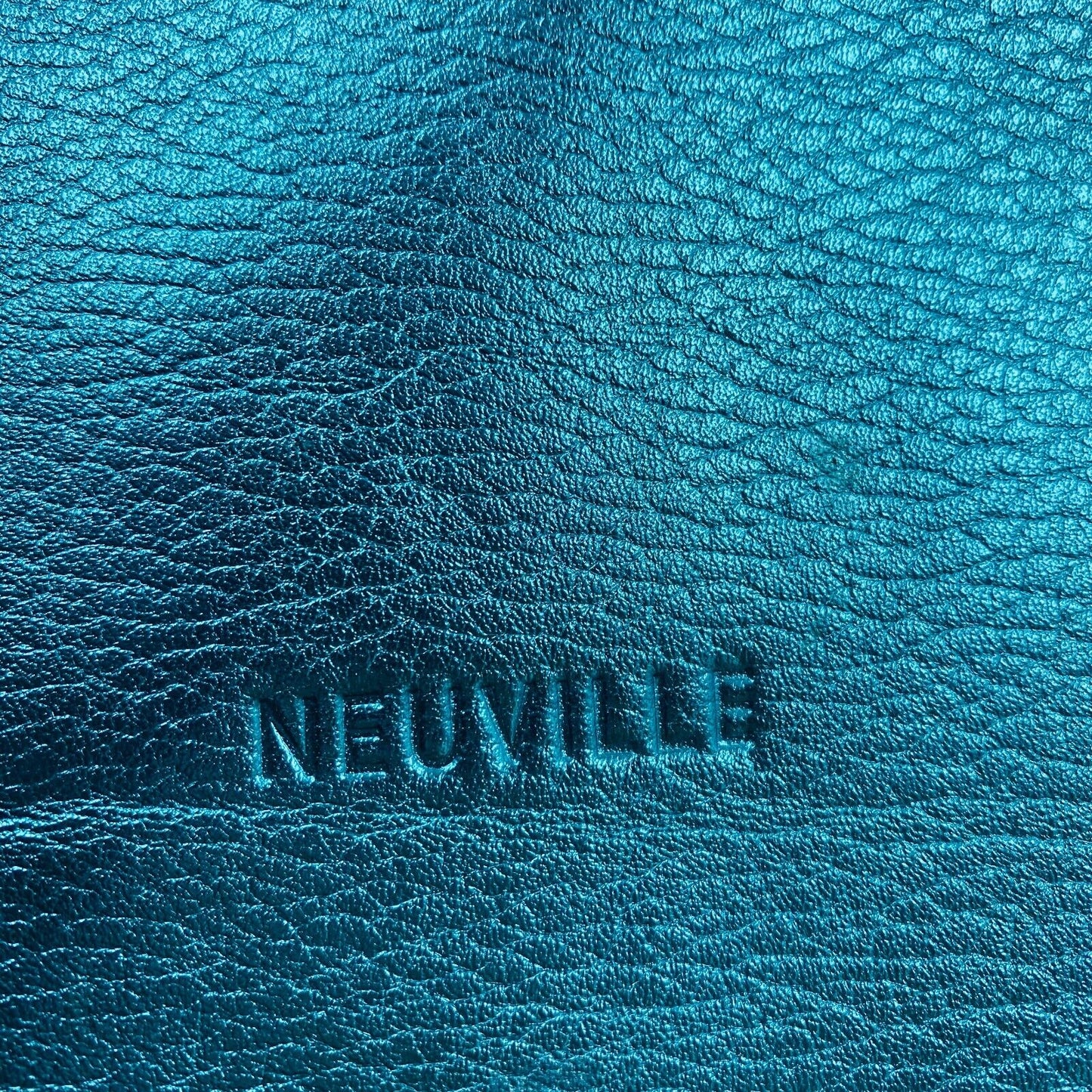 NEUVILLE Blue Metal Leather Shoulder Bag