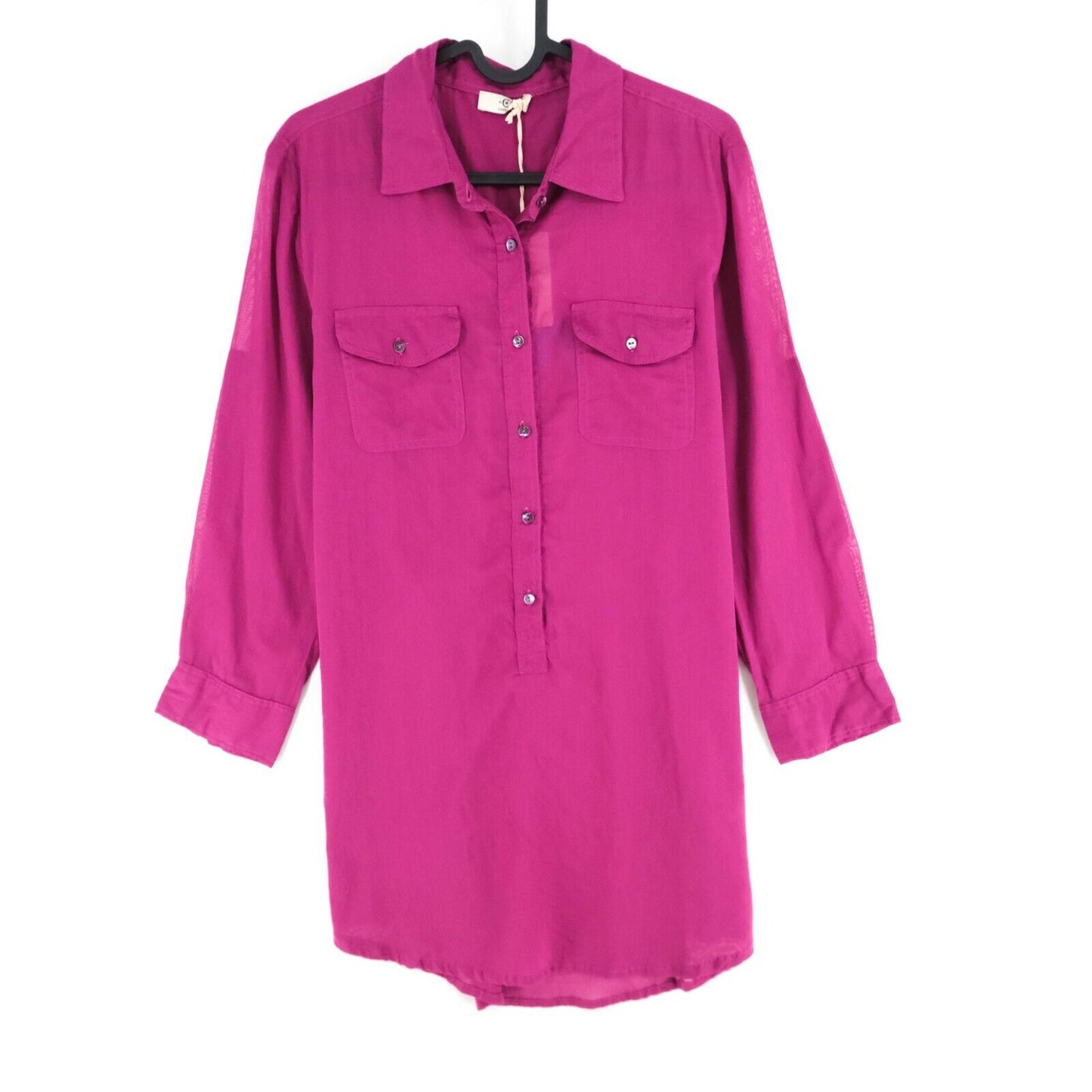 CERRUTI Dark Pink Two Pockets 100% Cotton Shirt Size S