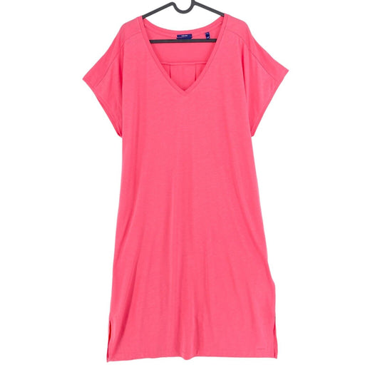 GANT Pink Pure Prep V Neck Sleeveless T Shirt Dress Size XL