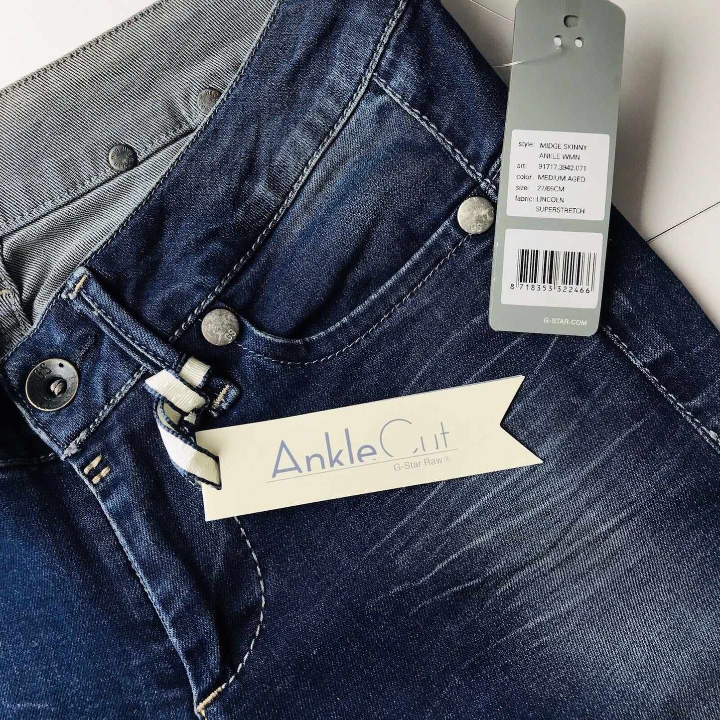 G-STAR RAW MIDGE Damen Jeans in knöchellanger Skinny-Passform, Blau, Größe W27