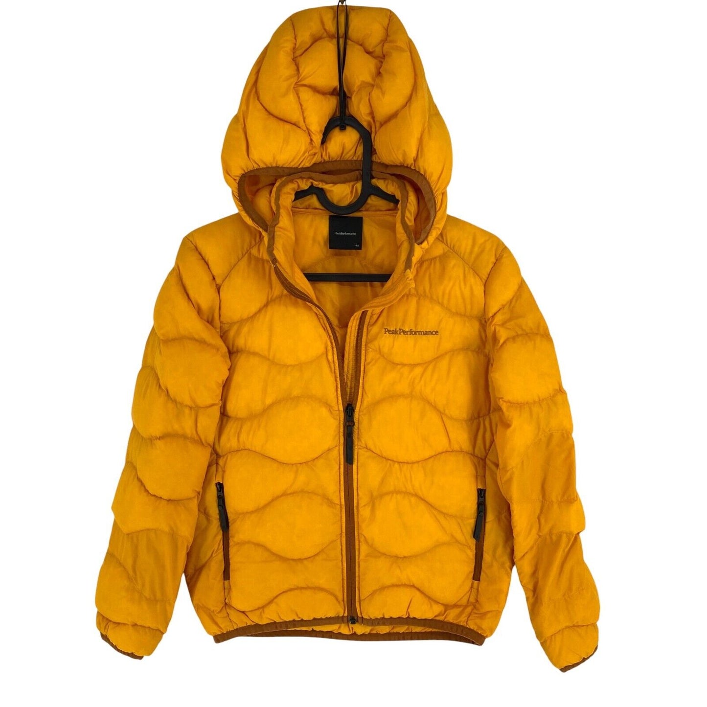 Peak Performance JR Yellow Helium Down Hood Jacket Coat Size 140 cm