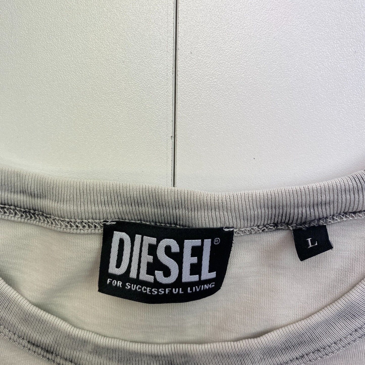 DIESEL Men Grey T-DIEGOR-E6 Crew Neck Short Sleeves T Shirt Size L