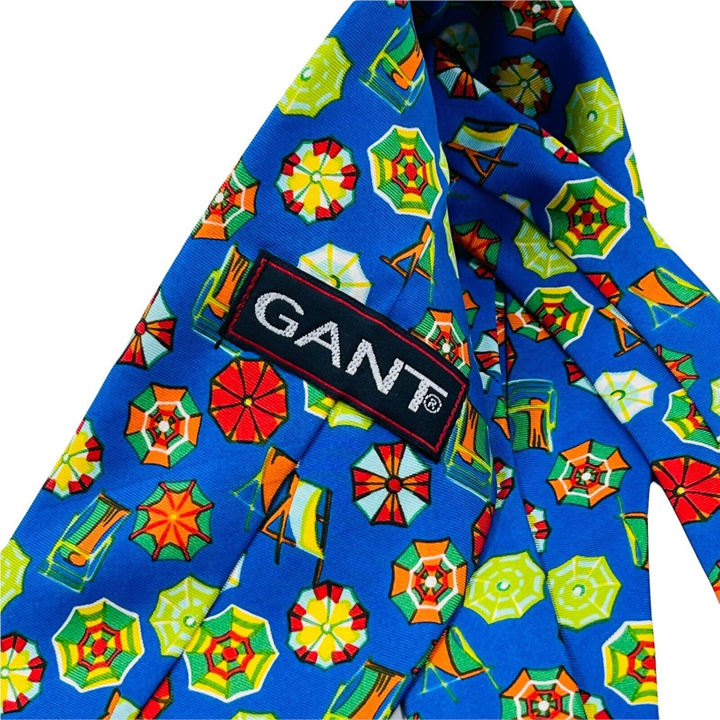 GANT Vintage Blue Ornamented 100% Silk Hand Made Tie