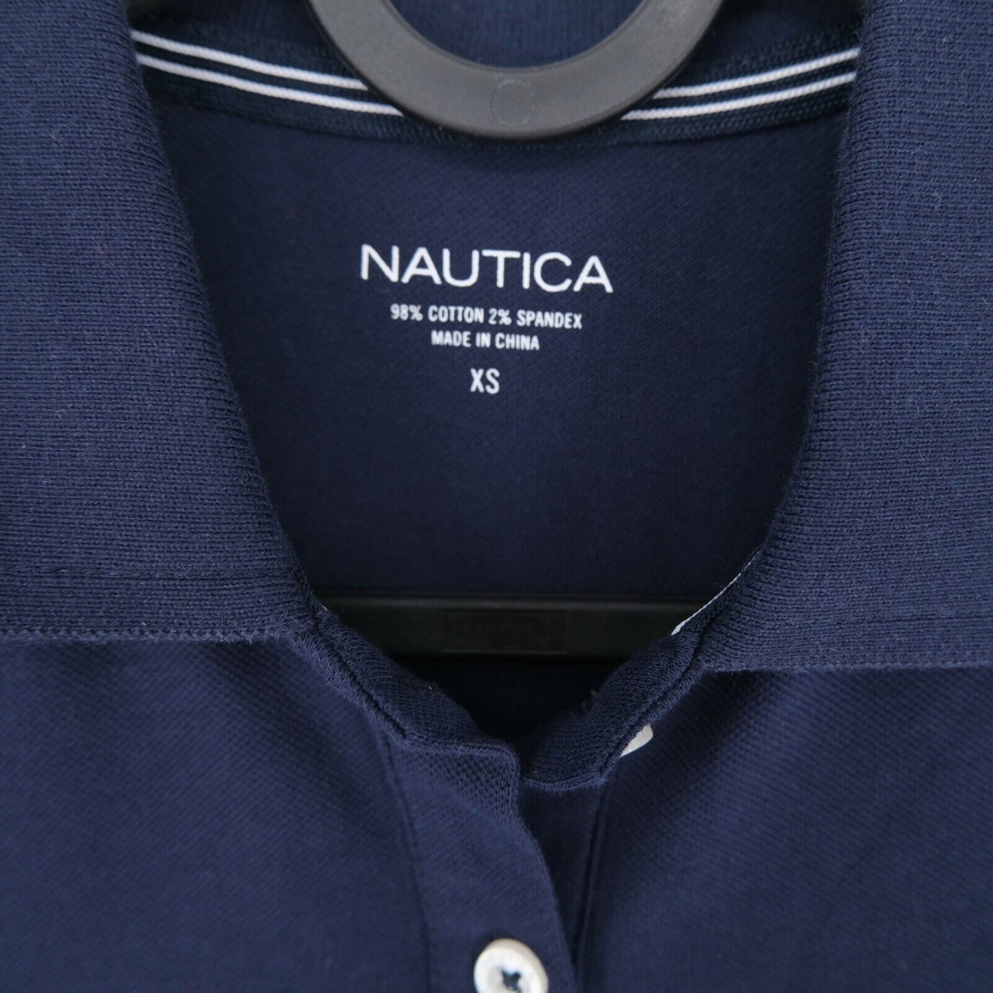 NAUTICA Navy Blue Polo Neck Top T Shirt Size XS