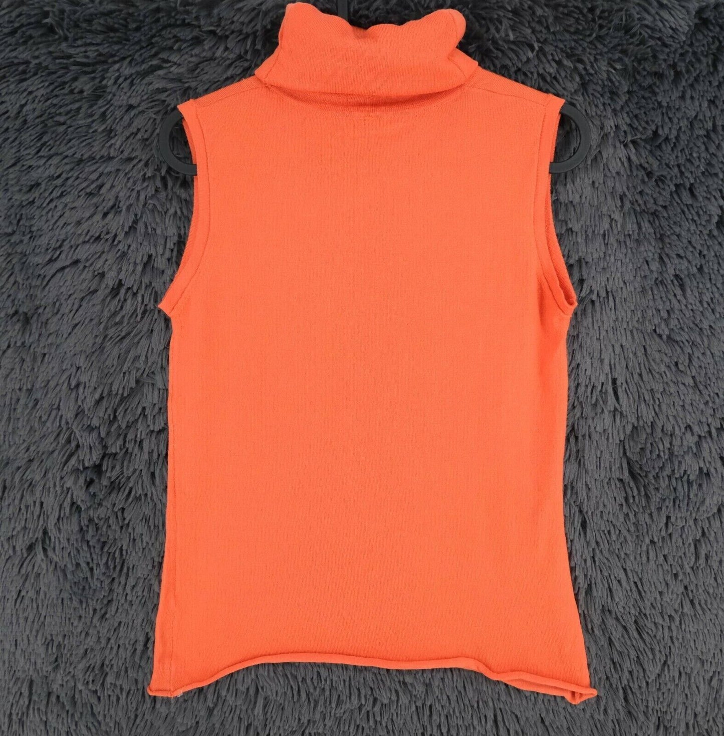 LANEROSSI Orange 100% Merino Wool Roll Neck Top Size 3 - L