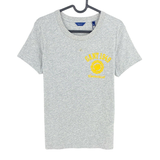 GANT Gris Pivoine Logo Graphique Crew Neck T-Shirt Top Taille S