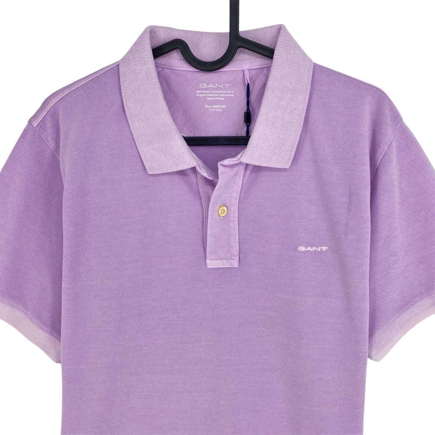 GANT Light Purple Sun Faded Pique Rugger Polo Neck Shirt Size M