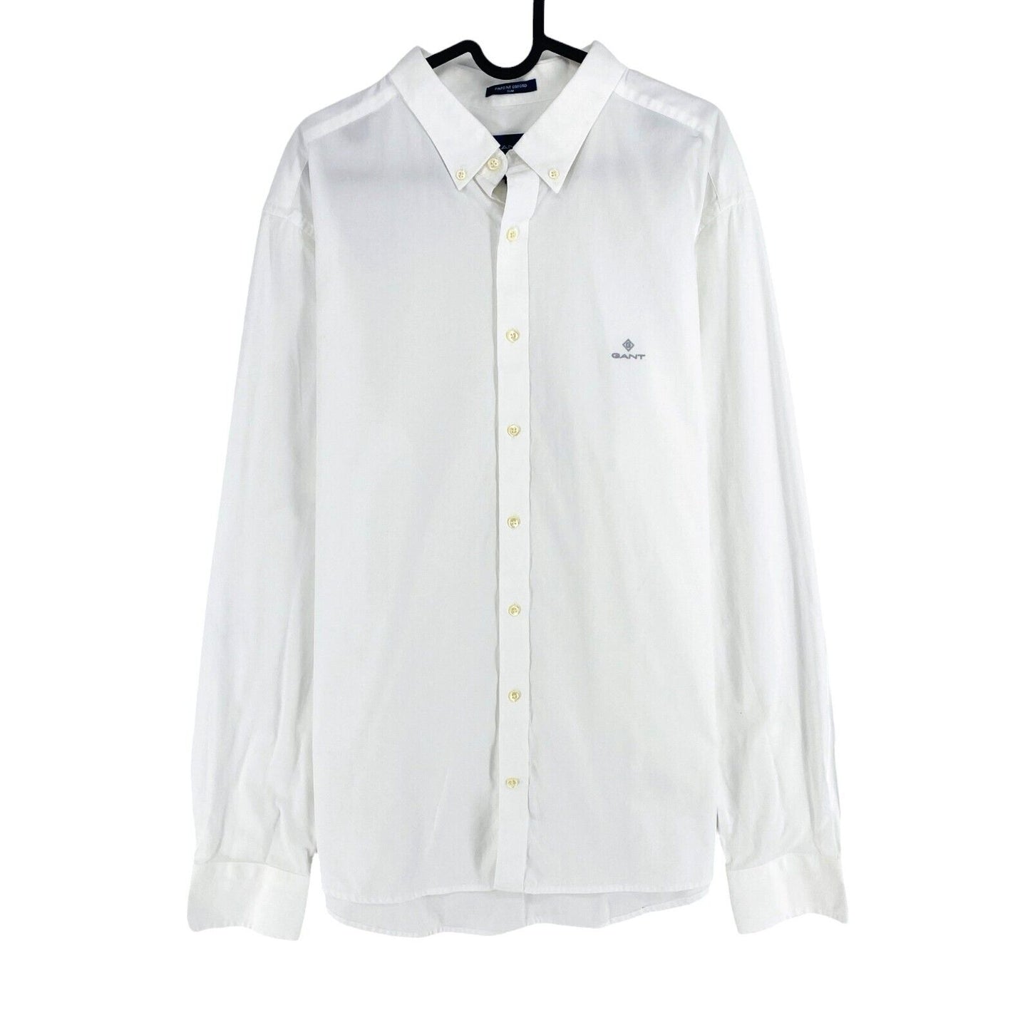 GANT Men White Pin Point Oxford Slim Fit Long Sleeves Shirt Size 2XL 45/46 18