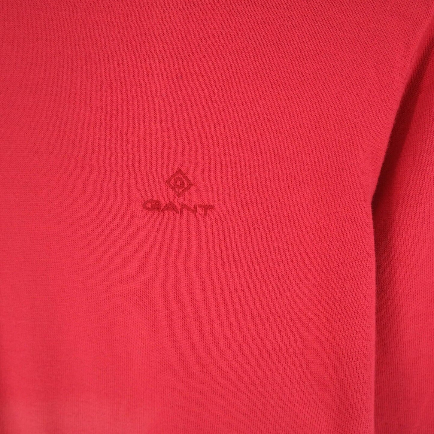 GANT Red Crew Neck Pima Lux Contrast Sweater Jumper Size L