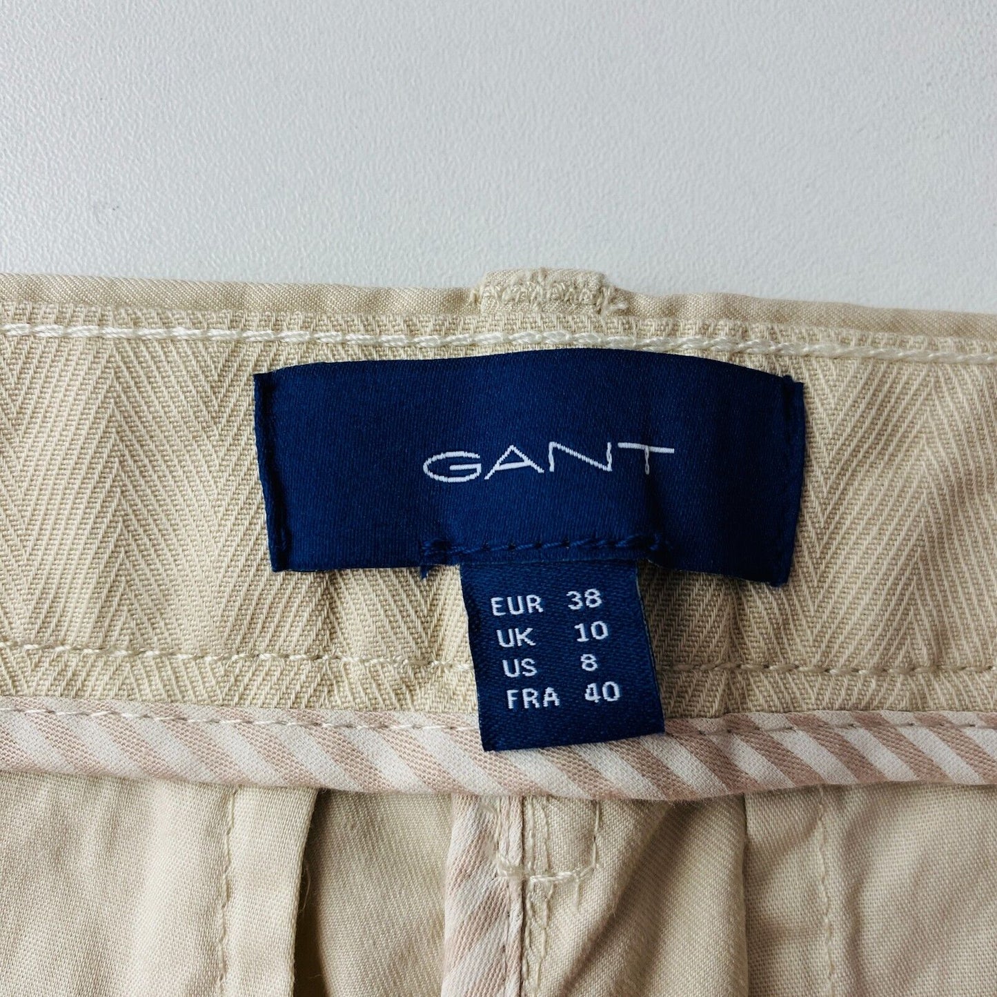 GANT Women Beige Regular Fit Chino Shorts EUR 38 UK 10 US 8