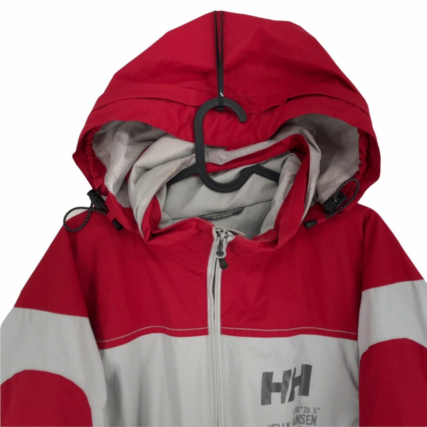 HELLY HANSEN Red/Grey Hooded Waterproof Jacket Coat Size M