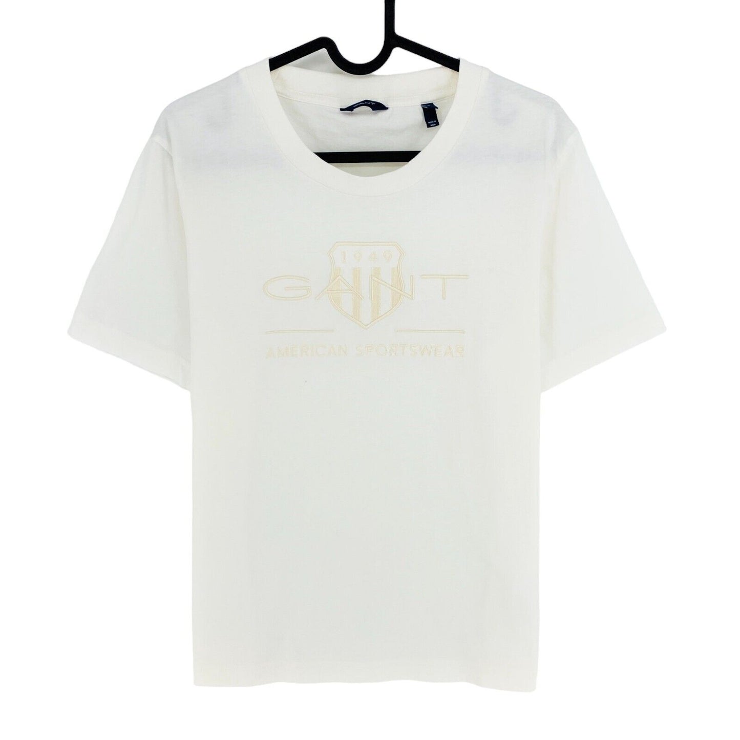 GANT White Tonal Archive Shield Crew Neck T Shirt Size L