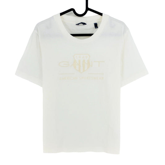 GANT White Tonal Archive Shield Crew Neck T Shirt Size L