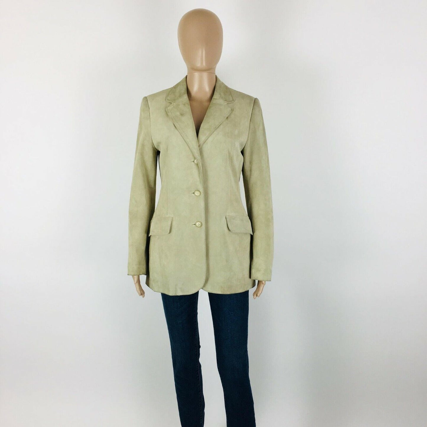 Marc Aurel 100% Suede Leather Beige Jacket Size EUR 36 US 6 UK 8