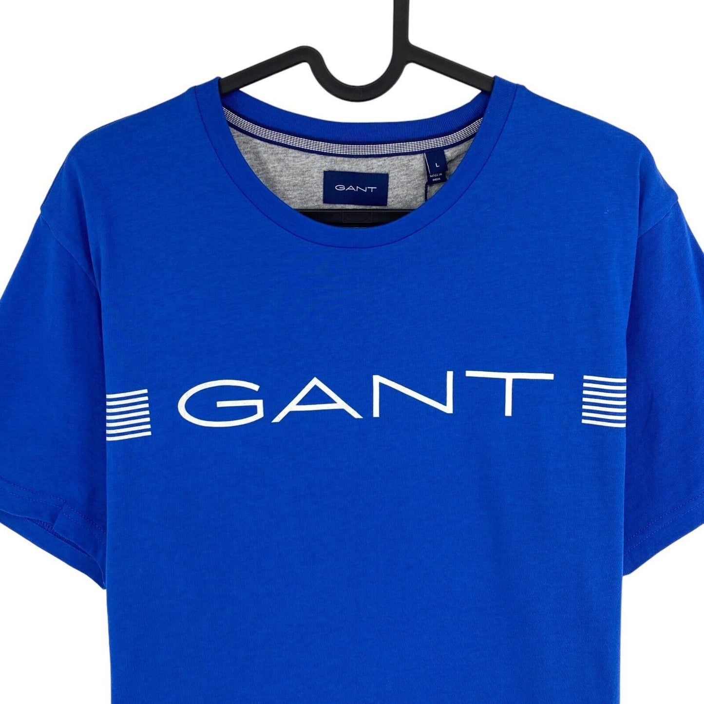 GANT Blue Stripes Crew Neck T Shirt Size L