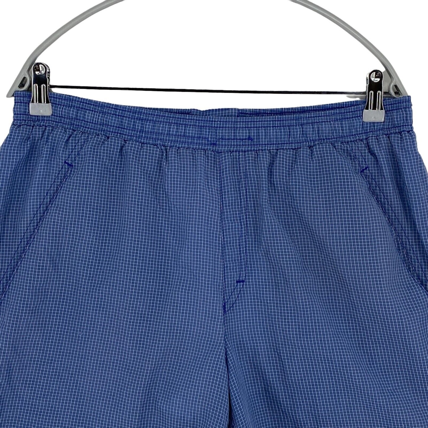 adidas Vintage Retro Equipment Check Blue Activewear Shorts Size L