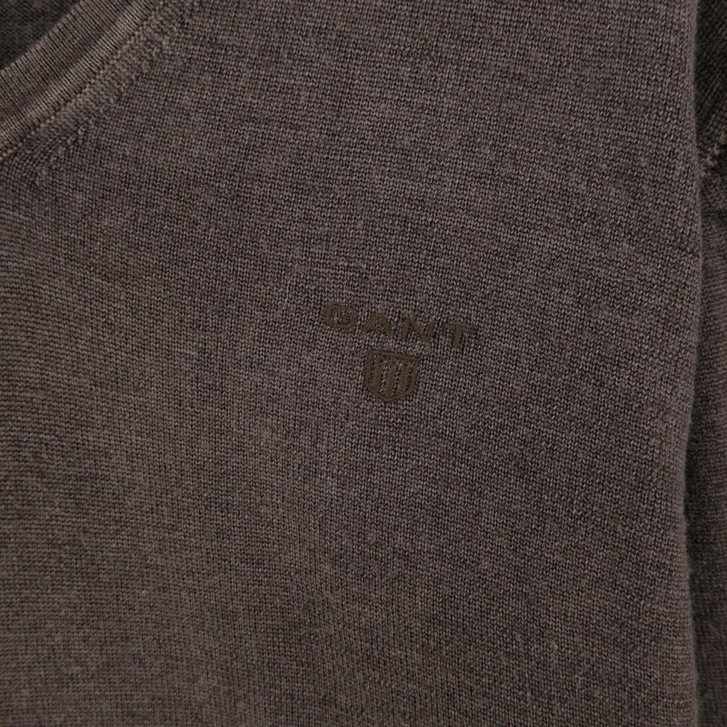 GANT Brown Antique Merino Wool V Neck Pullover Jumper Size L