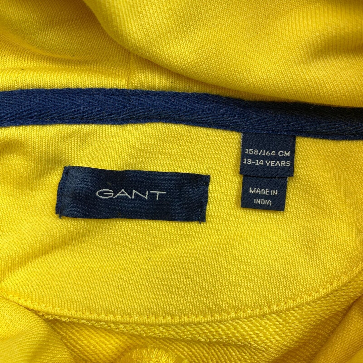 GANT Boys Yellow Varsity Hoodie Sweater Jumper Size 13-14 Years 158/164 cm