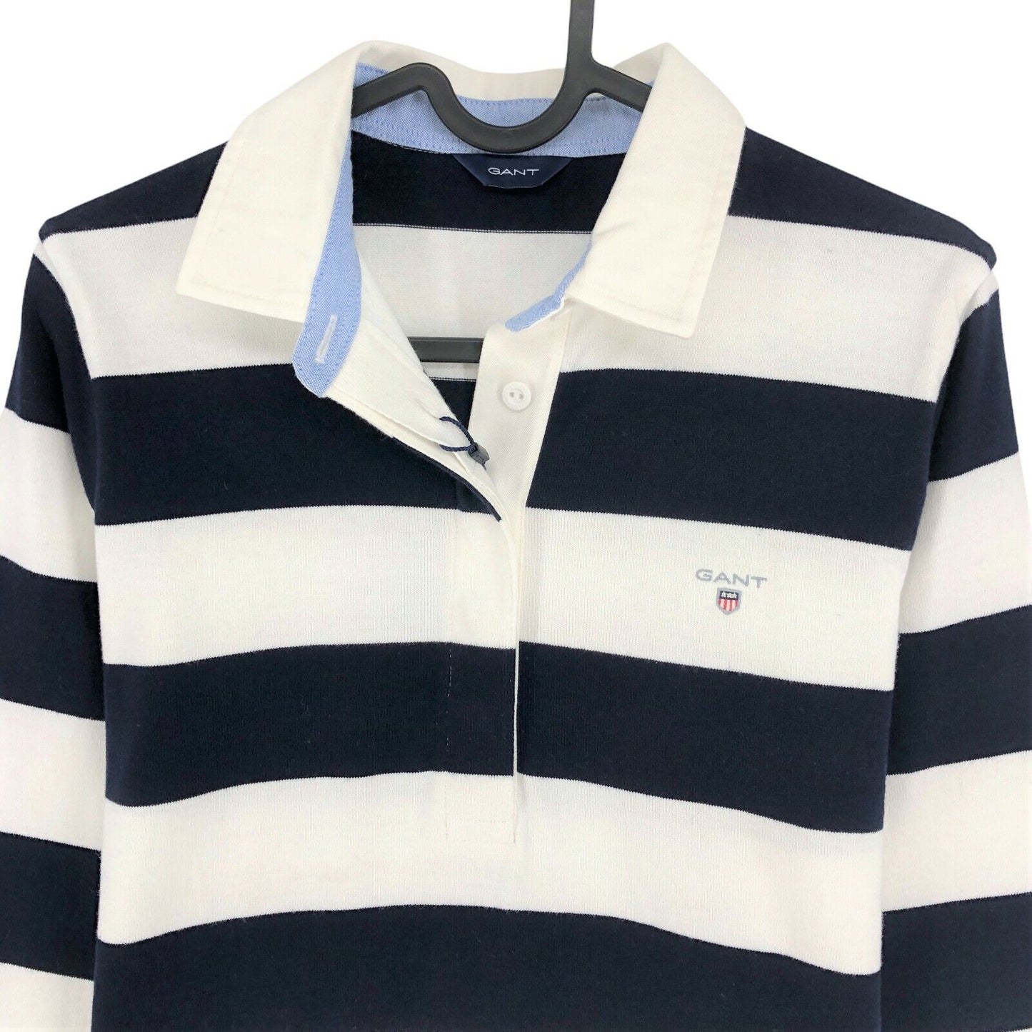 GANT Bleu Marine Original Bar Stripe Heavy Rugger Jumper Pull Taille XS