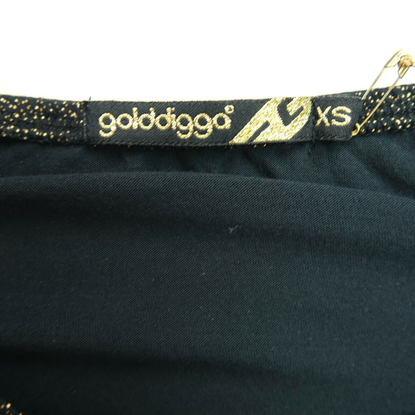 GOLDDIGGA Schwarz Gold Tank Top Bluse Größe XS