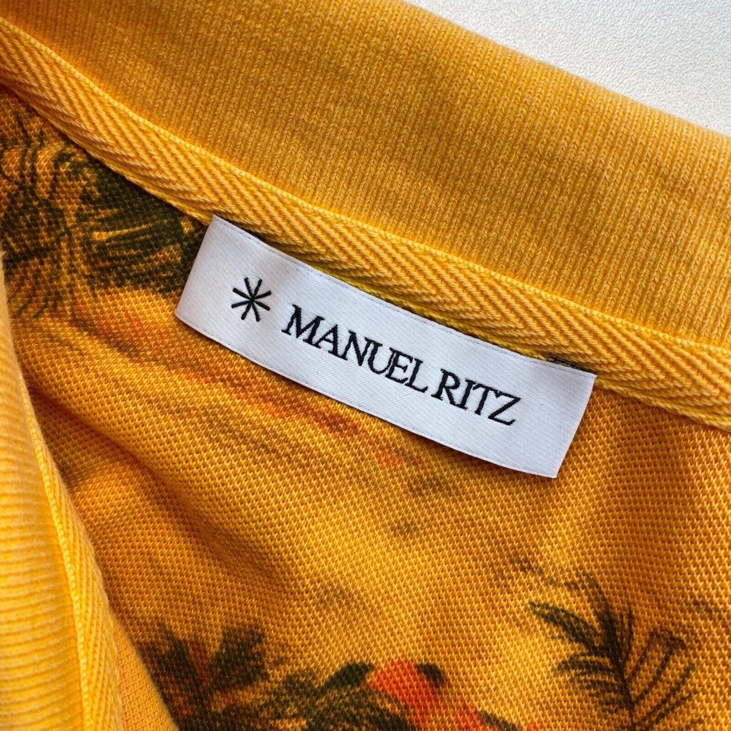 MANUEL RITZ Yellow Pique Polo Shirt Size L