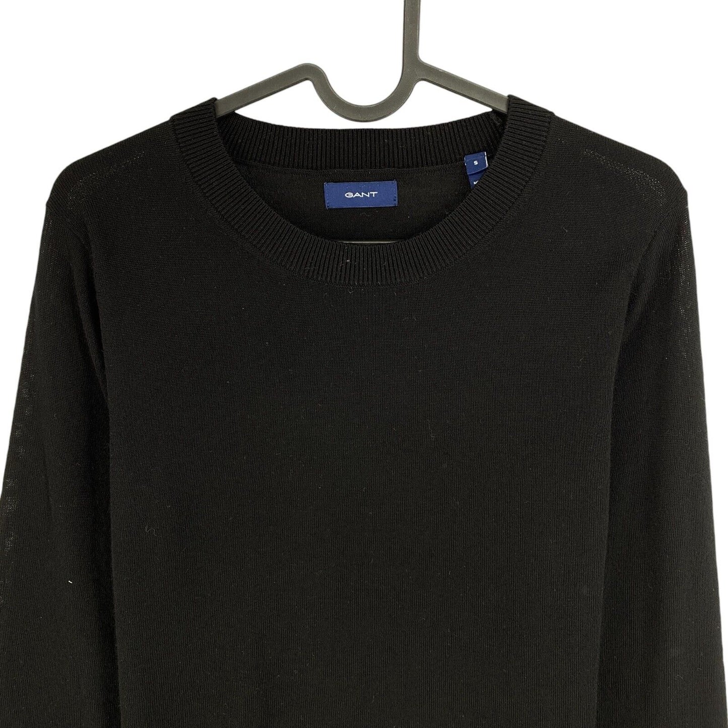 GANT Women Black 100% Wool Crew Neck Sweater Jumper Size S