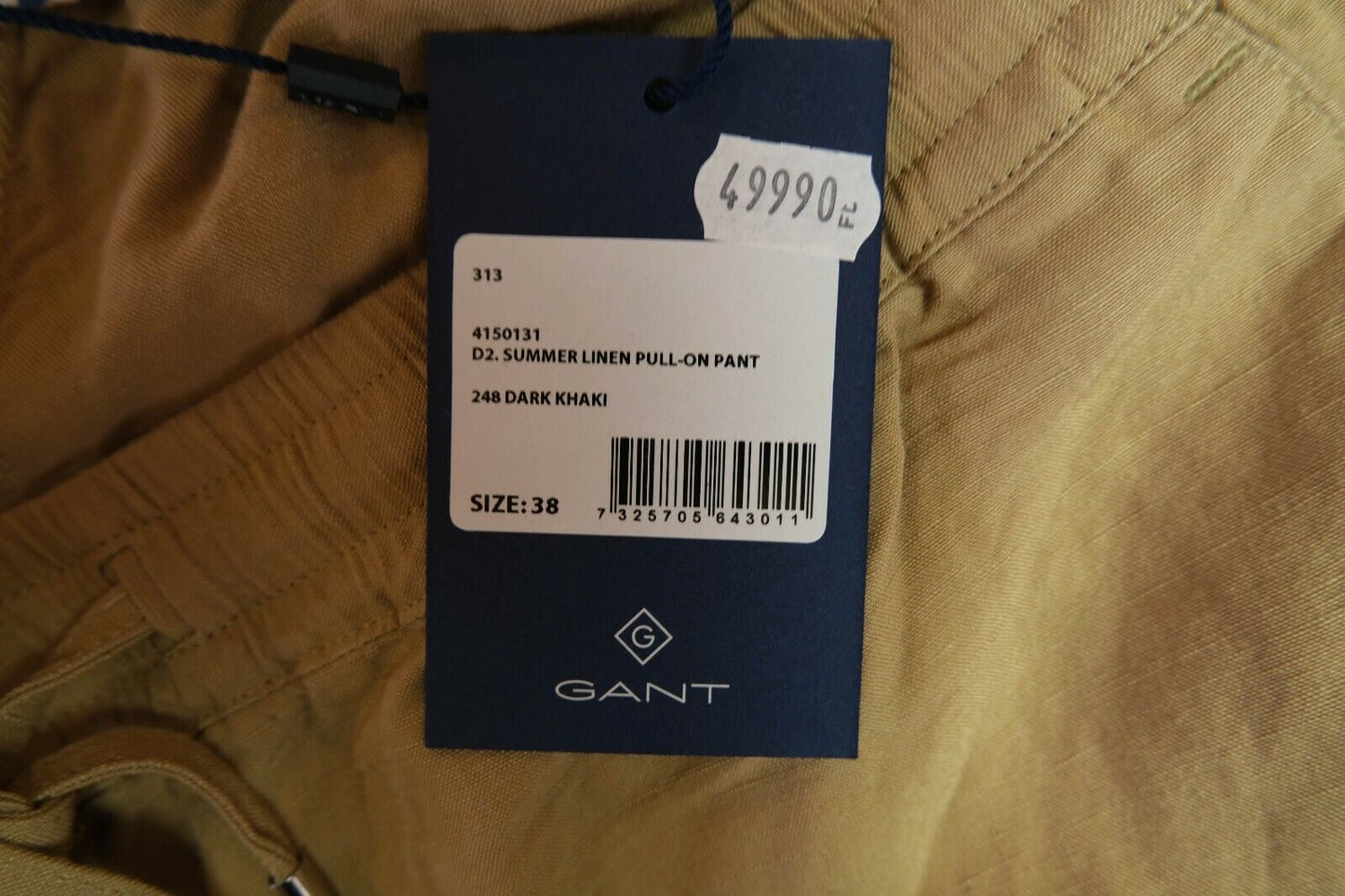 GANT Brown Summer Linen Pull On Pants Trousers Size EUR 38 UK 10 US 8