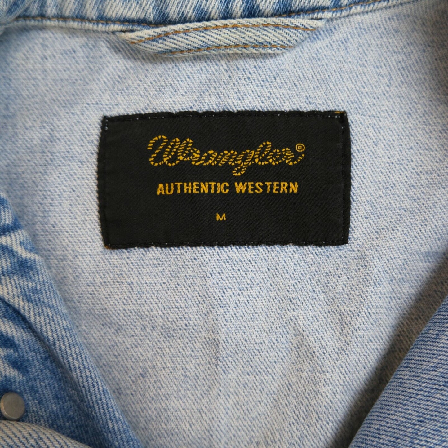 Wrangler Blue Vintage Authentic Western Denim Jeans Jacket Size M