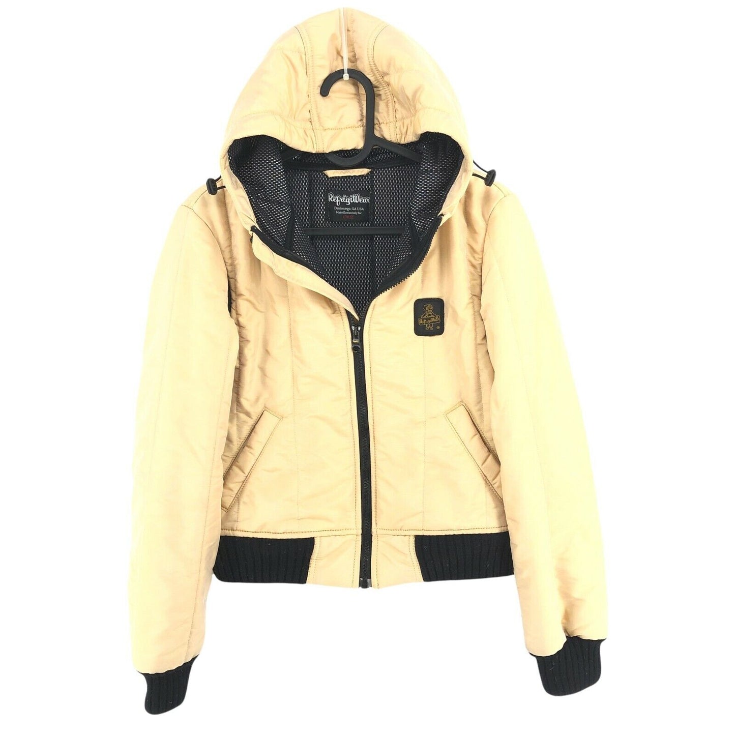 RefrigiWear Veste bomber à capuche jaune imperméable Taille S