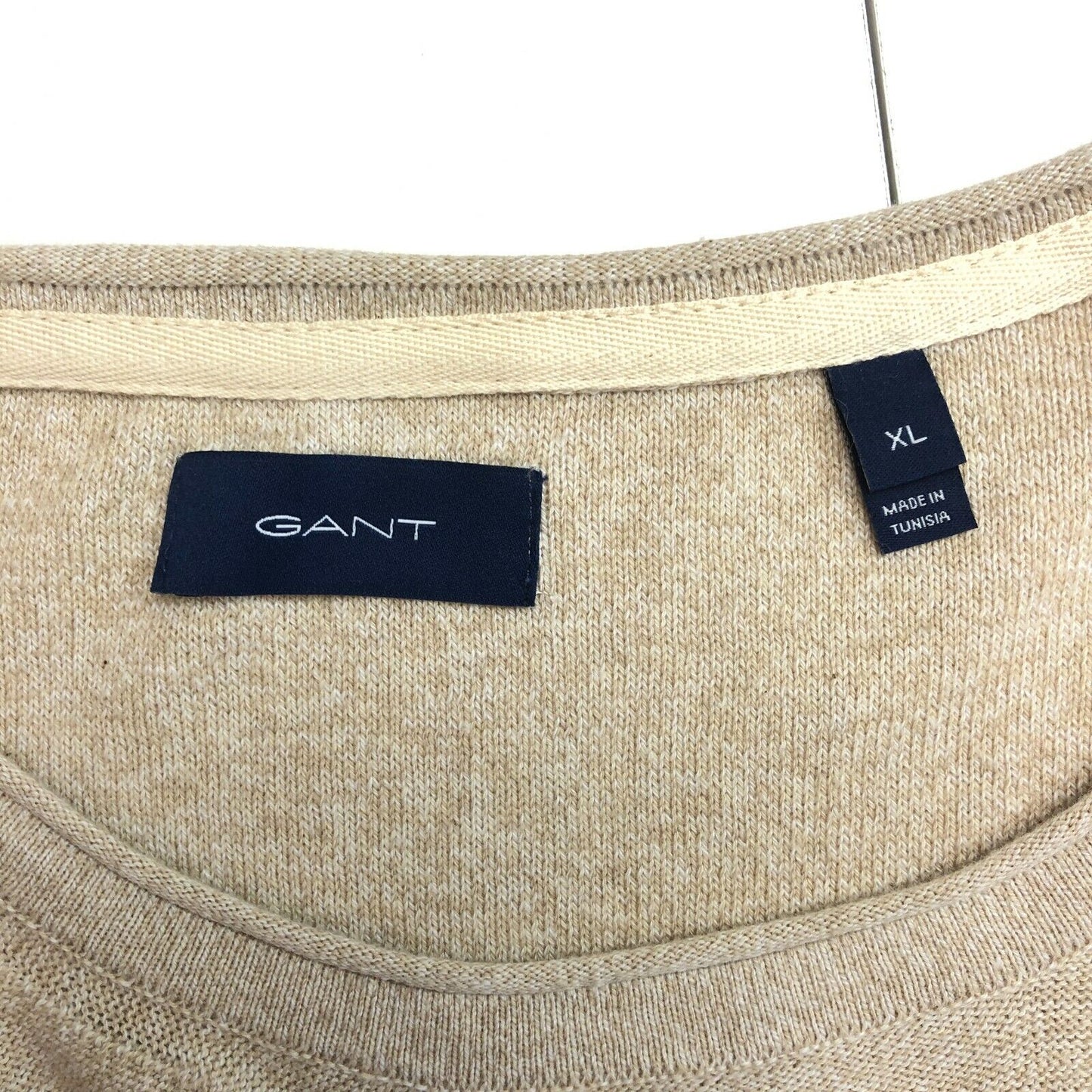 GANT Light Brown Crew Neck 100% Cotton Sweater Jumper Size XL