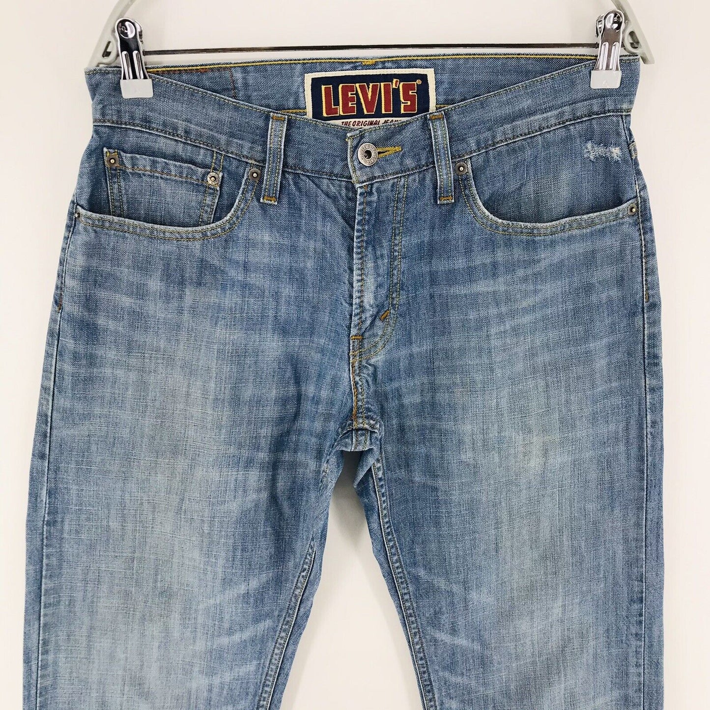 Vintage Levi‘s 514 Blue Slim Straight Fit Distressed Jeans Size W31 L32