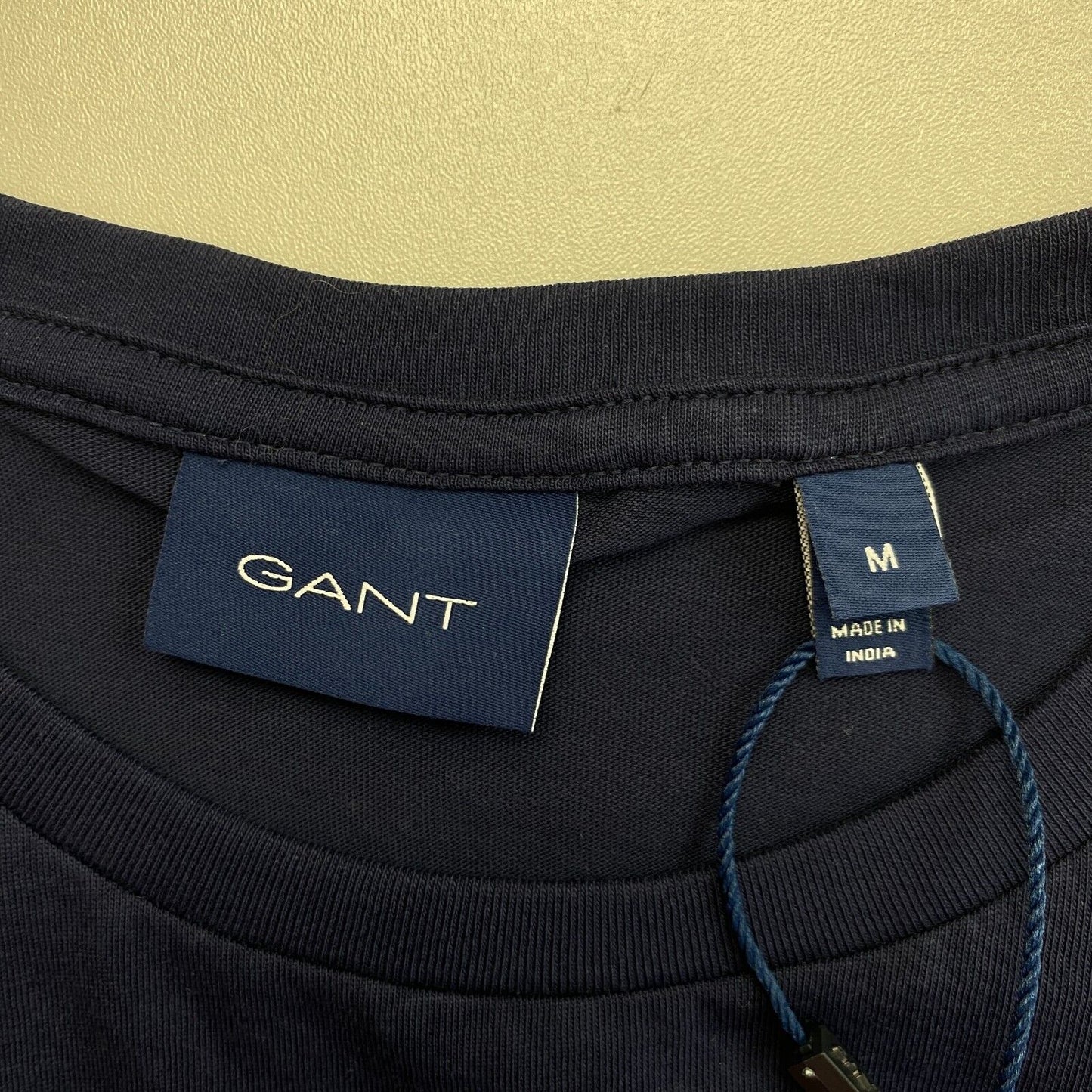 GANT Marineblaues Original Slim Fit T-Shirt mit Rundhalsausschnitt, Größe M