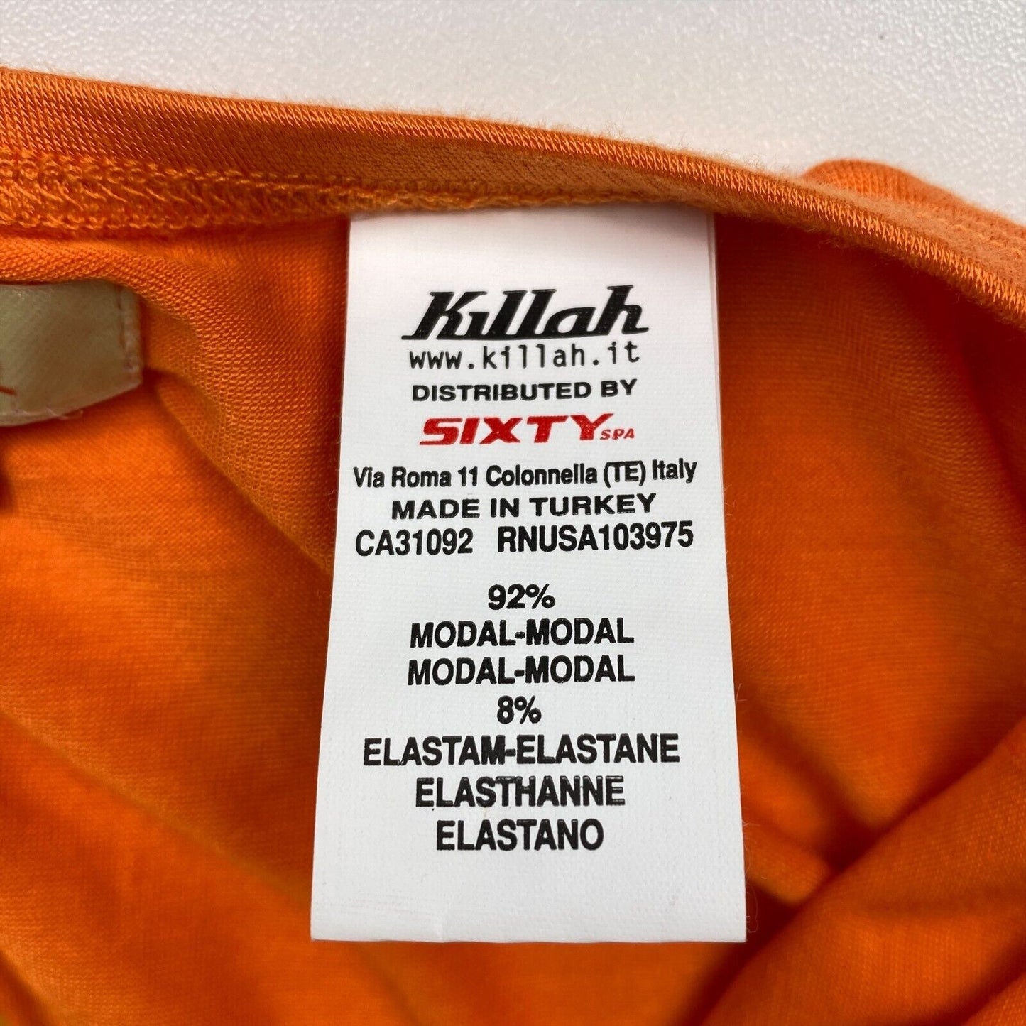 Killah Boundary Orange Sans Manches Perlée Col Rond Jersey Shift Robe Taille S